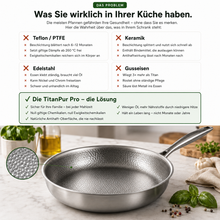 Lade das Bild in den Galerie-Viewer, TitanPur Pro – Beschichtungsfreie Titanpfanne ohne PFAS & PTFE | 28 cm