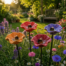 Lade das Bild in den Galerie-Viewer, Handgefertigte Hummelblumen – Wetterfeste Keramik-Tränken, 4er-Set