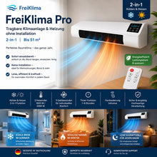 Lade das Bild in den Galerie-Viewer, FreiKlima Pro – Tragbare Klimaanlage & Heizung ohne Installation | 2-in-1 | Bis 51 m²