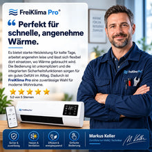 Lade das Bild in den Galerie-Viewer, FreiKlima Pro – energiesparende tragbare Komfortheizung mit hoher Heizleistung & Sicherheitssystem ohne Installation | Bis 51 m²