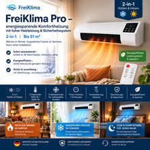 Lade das Bild in den Galerie-Viewer, FreiKlima Pro – energiesparende tragbare Komfortheizung mit hoher Heizleistung & Sicherheitssystem ohne Installation | Bis 51 m²
