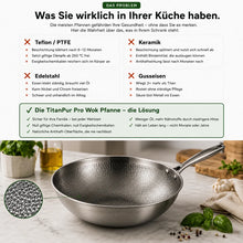 Lade das Bild in den Galerie-Viewer, TitanPure Pro – Beschichtungsfreie Wok-Pfanne ohne PFAS & PTFE