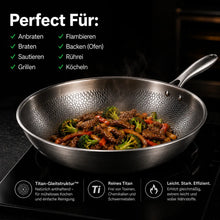 Lade das Bild in den Galerie-Viewer, TitanPure Pro – Beschichtungsfreie Wok-Pfanne ohne PFAS & PTFE