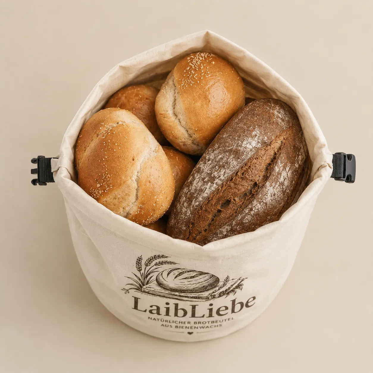 LaibLiebe – natürlicher Brotbeutel aus echtem Bienenwachs - Brot länger frisch halten