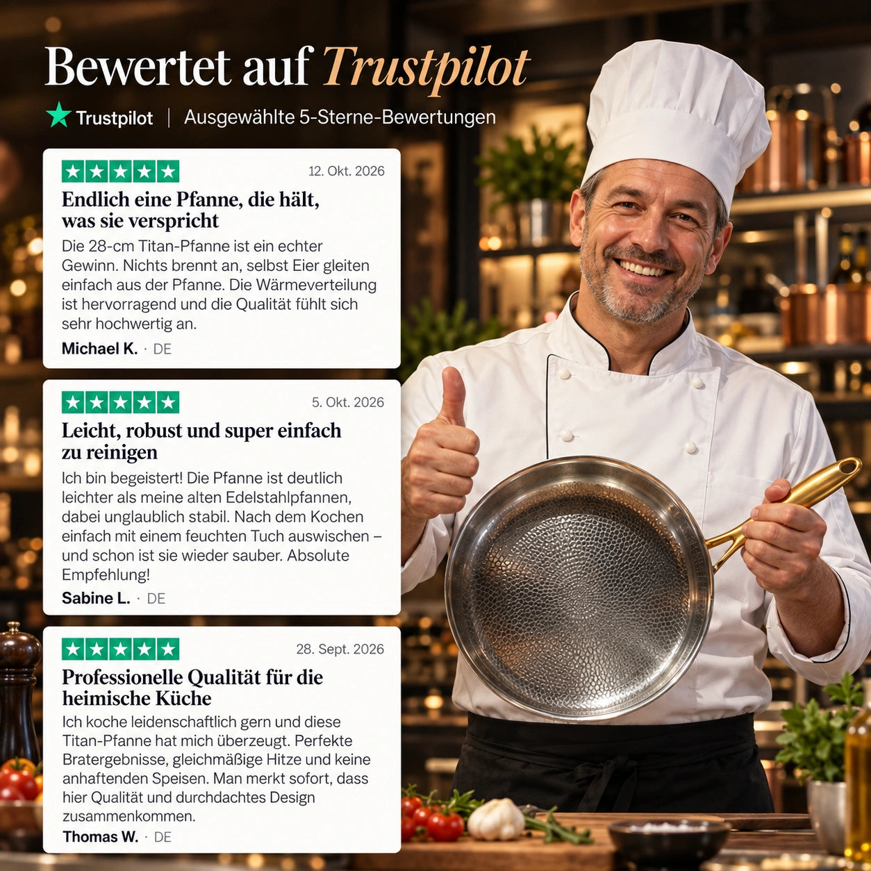 TitanPur Pro – Beschichtungsfreie Titanpfanne ohne PFAS & PTFE
