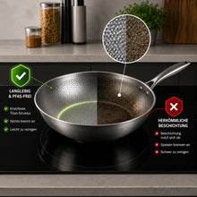 Lade das Bild in den Galerie-Viewer, TitanPure Pro – Beschichtungsfreie Wok-Pfanne ohne PFAS &amp; PTFE